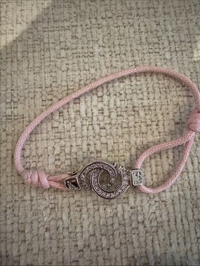 Elegant Pink Cord Bracelet with Crystal Accent